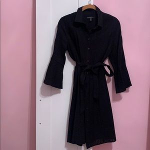 (BANANA REPUBLIC) mid length black button up dress